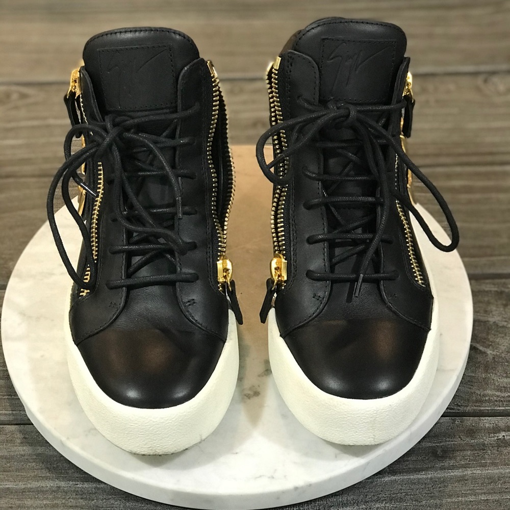 Women’s Triple Gold Wing High Top Leather Sneakers - Picture 3 of 7